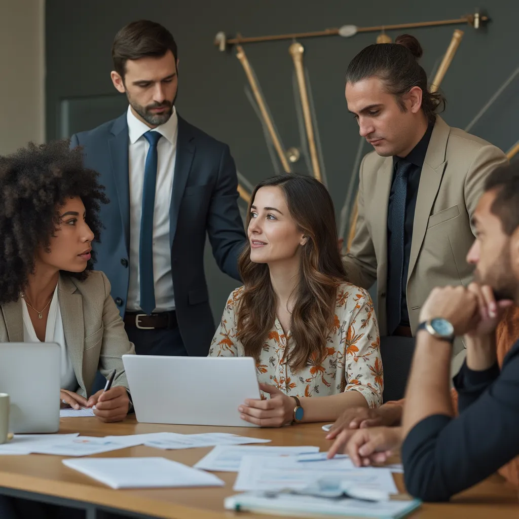 Diverse consulting team collaborating